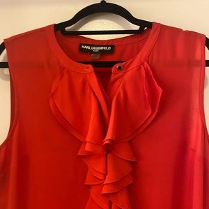 Karl Lagerfeld red blouse size XL